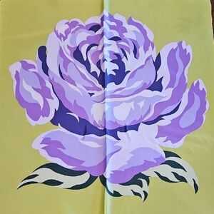 PURPLE ROSE GREEN SQUARE‎ SCARF